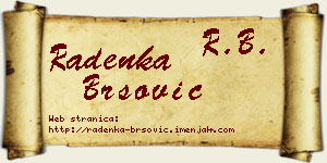 Radenka Bršović vizit kartica